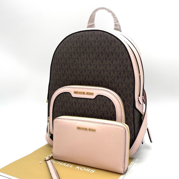 Michael Kors Medium Jaycee Zip Packet Backpack& Phone Case Wallet Wristlet - Picture 3 of 12